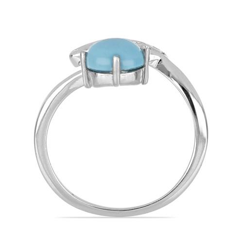 1.52 CT NATURAL TURQUOISE STERLING SILVER RINGS #VR039366